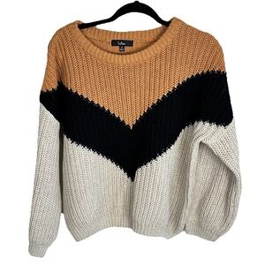 Lulus‎ Women's Medium Sweater Autumn Leaves Chunky Knit Long Sleeve Pullover